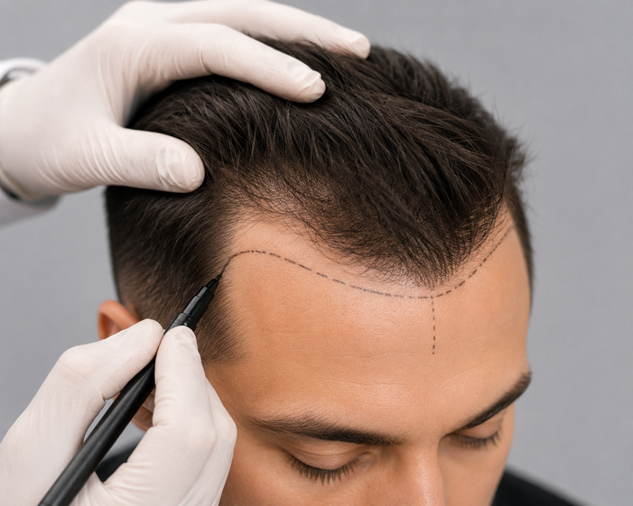 Surgeon performing Hairline Design